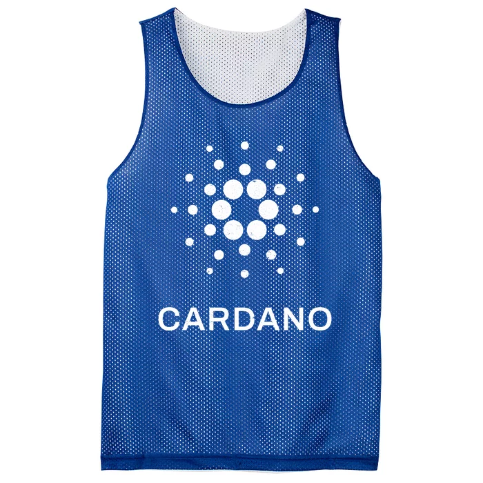 Distressed Cardano Cryptocurrency Logo Mesh Reversible Basketball Jersey Tank