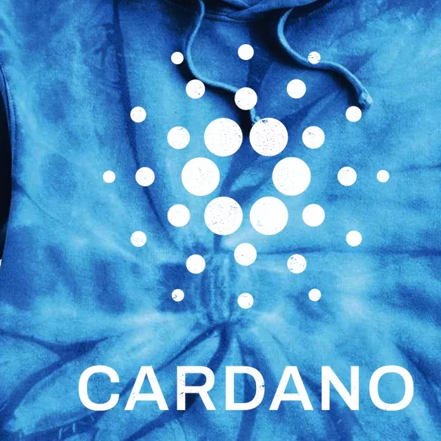 Distressed Cardano Cryptocurrency Logo Tie Dye Hoodie