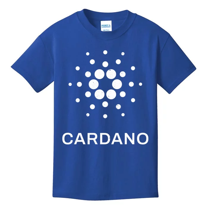 Distressed Cardano Cryptocurrency Logo Kids T-Shirt