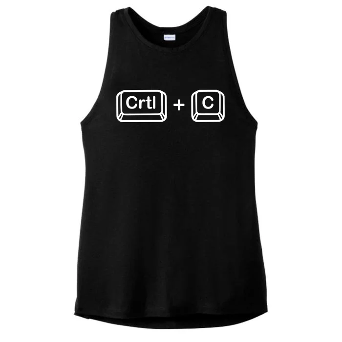 Dad Ctrl C Coppy Son Daughter Ctrl V Paste Funny Family Gift Ladies Tri-Blend Wicking Tank