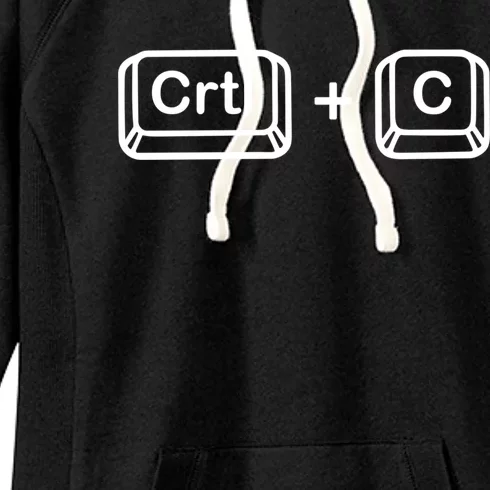 Dad Ctrl C Coppy Son Daughter Ctrl V Paste Funny Family Gift Women's Fleece Hoodie