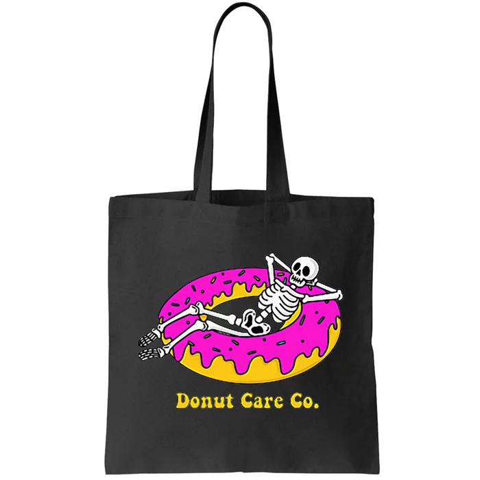 Donut Care Co Illustration Skeleton Donut Graphic Design Tote Bag