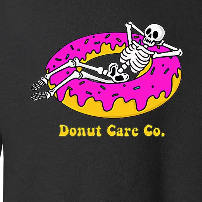 Donut Care Co Illustration Skeleton Donut Graphic Design Toddler Sweatshirt