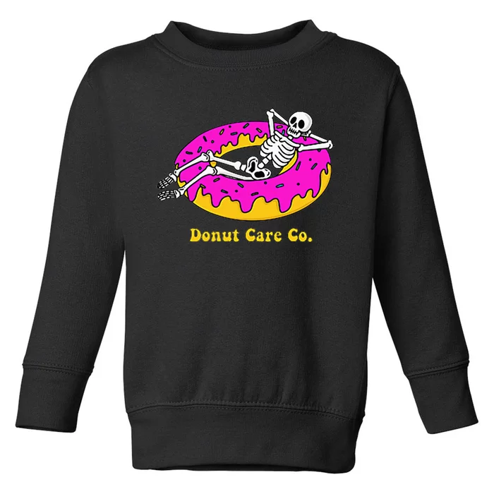 Donut Care Co Illustration Skeleton Donut Graphic Design Toddler Sweatshirt