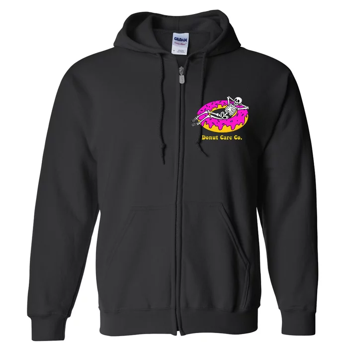 Donut Care Co Illustration Skeleton Donut Graphic Design Full Zip Hoodie