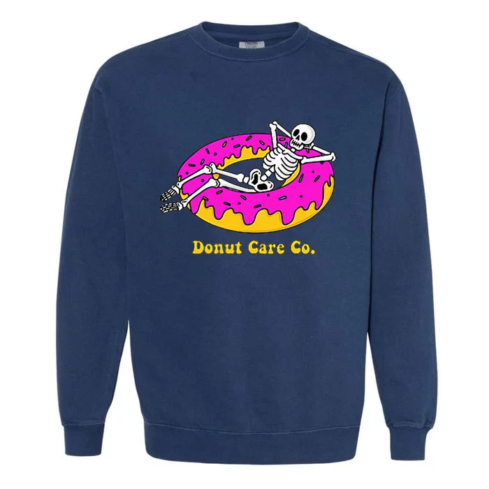 Donut Care Co Illustration Skeleton Donut Graphic Design Garment-Dyed Sweatshirt