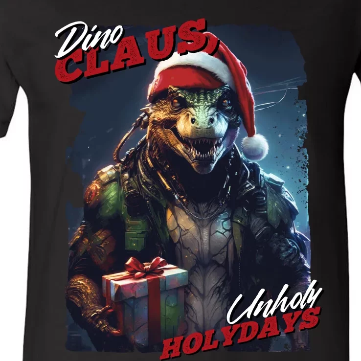 Dino Claus V-Neck T-Shirt