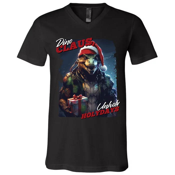 Dino Claus V-Neck T-Shirt