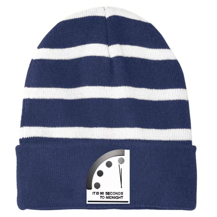 Doomsday Clock Striped Beanie with Solid Band