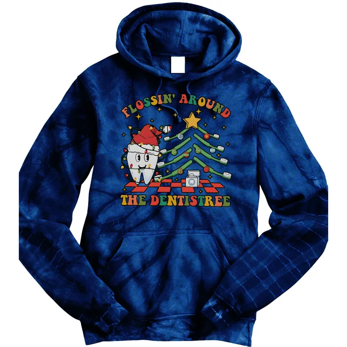 Dental Christmas Dentist Office Holiday Tie Dye Hoodie