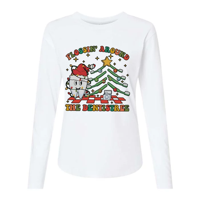 Dental Christmas Dentist Office Holiday Womens Cotton Relaxed Long Sleeve T-Shirt