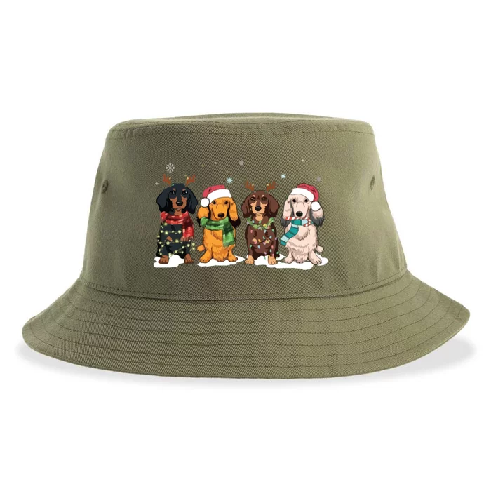 Dachshund Christmas Sustainable Bucket Hat