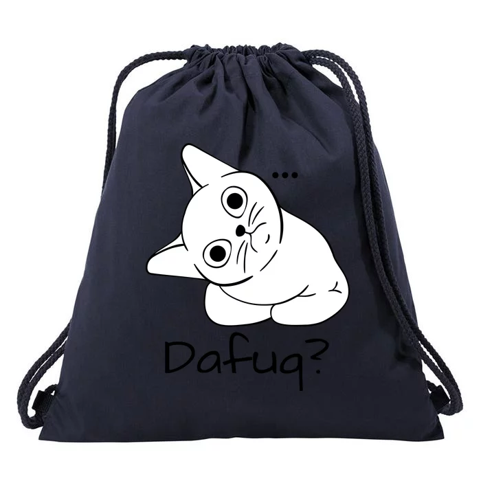 Dafuq Cat Drawstring Bag