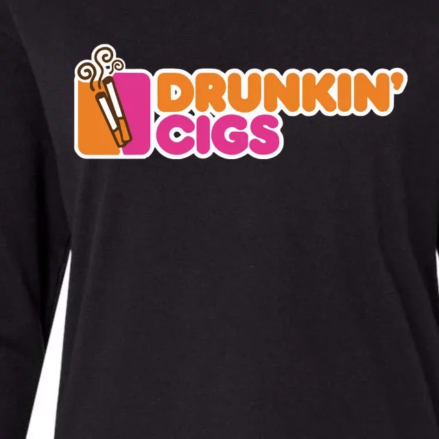 Drunkin’ Cigs Womens Cotton Relaxed Long Sleeve T-Shirt