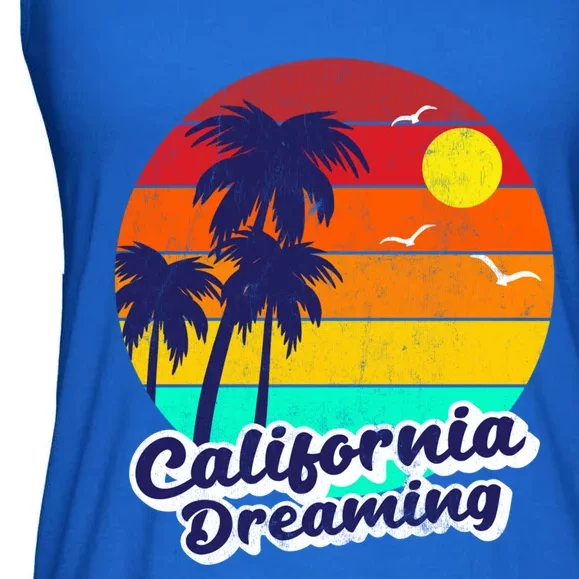 Distressed California Dreaming Summer Beach Gift Ladies Essential Flowy Tank