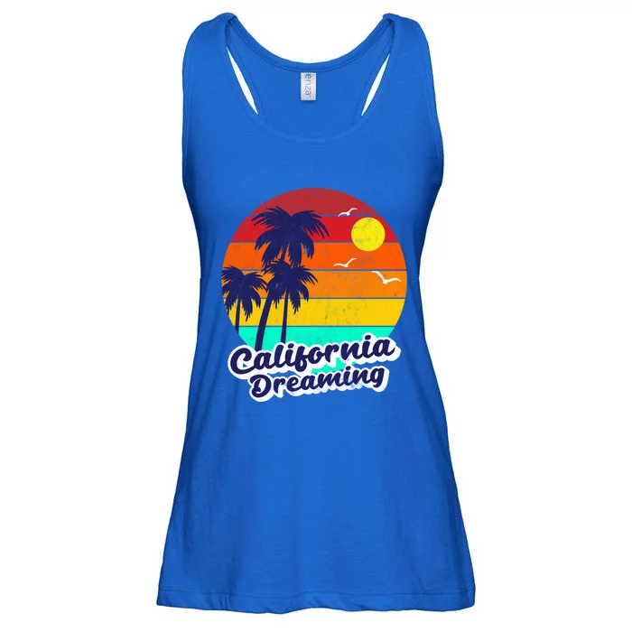 Distressed California Dreaming Summer Beach Gift Ladies Essential Flowy Tank