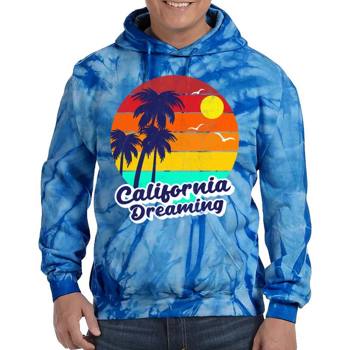 Distressed California Dreaming Summer Beach Gift Tie Dye Hoodie