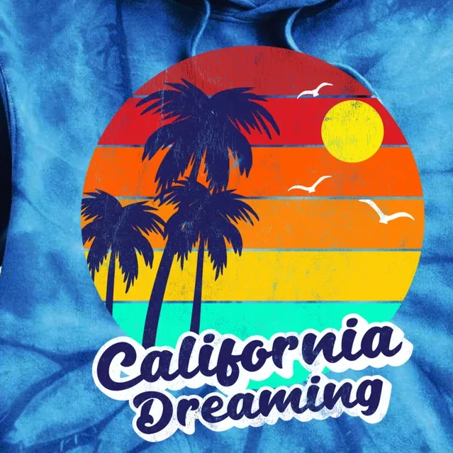 Distressed California Dreaming Summer Beach Gift Tie Dye Hoodie