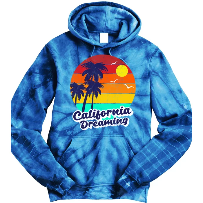 Distressed California Dreaming Summer Beach Gift Tie Dye Hoodie