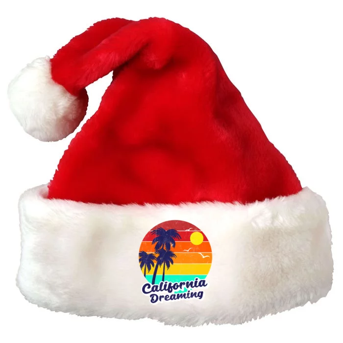 Distressed California Dreaming Summer Beach Gift Premium Christmas Santa Hat