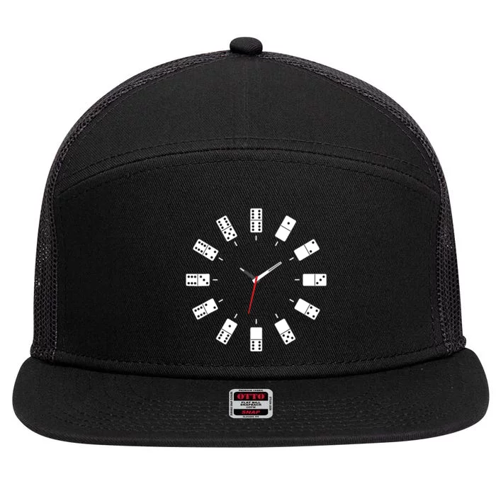 Domino Clock - Domino Player Dominoes Lover Tile Game 7 Panel Mesh Trucker Snapback Hat