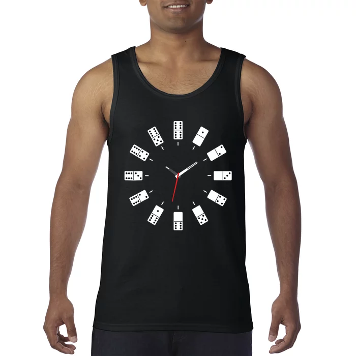 Domino Clock - Domino Player Dominoes Lover Tile Game Tank Top