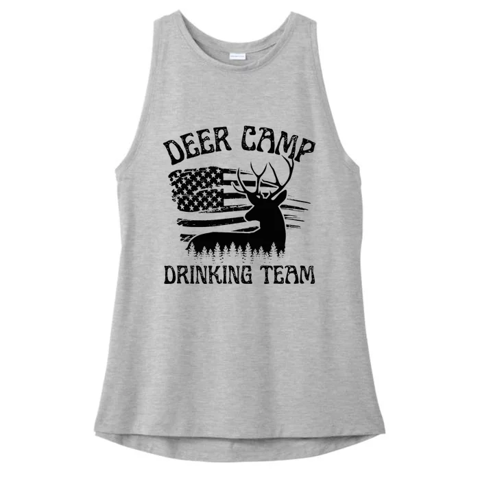 Deer Camp Drinking Team Funny Hunting Ladies Tri-Blend Wicking Tank