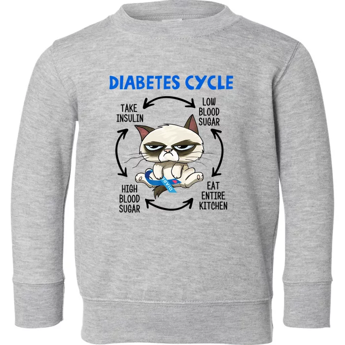 Diabetes Cycle Diabetes Awareness Cat Lover Toddler Sweatshirt