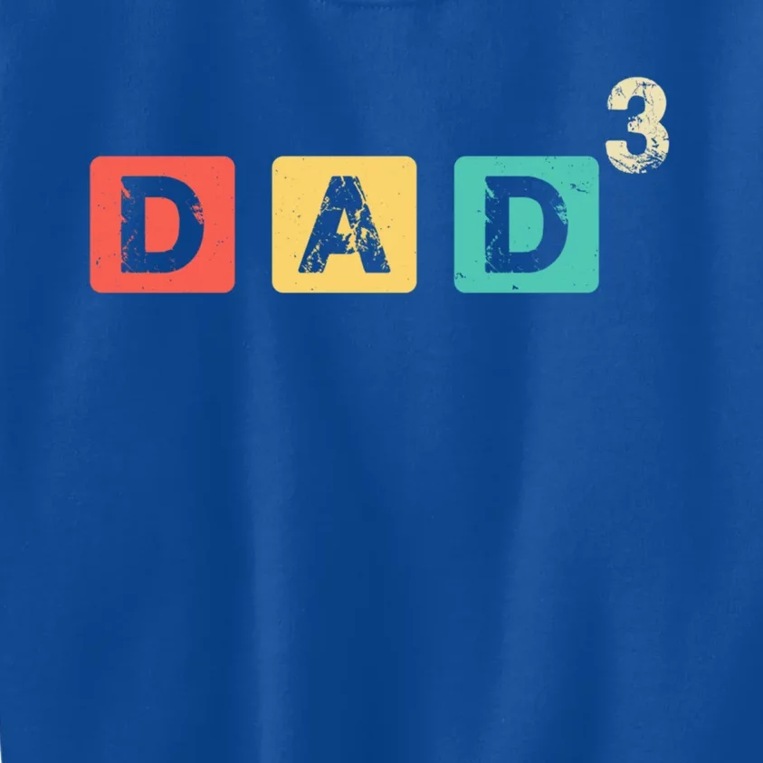 Dad Cubed Dad Of Three Father’S Day Funny Gift Kids Sweatshirt