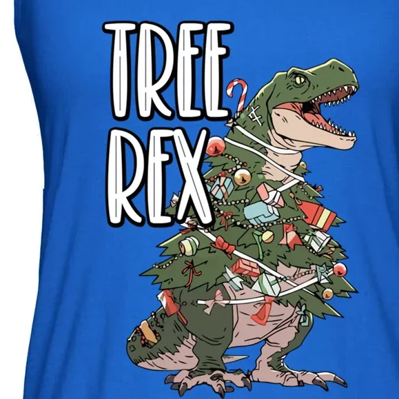 Dinosaur Christmas Dino Lover Santa Claus Xmas Paleontology Gift Ladies Essential Flowy Tank