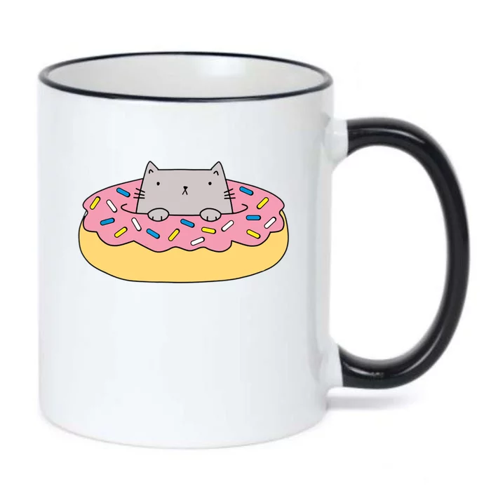 Donut Cat Black Color Changing Mug