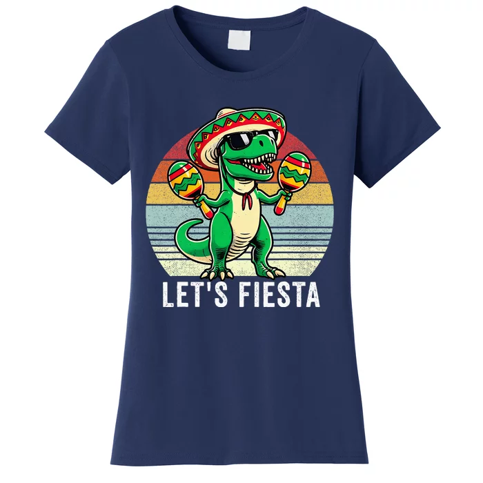 Dinosaur Cinco De Mayo LetS Fiesta Women's T-Shirt