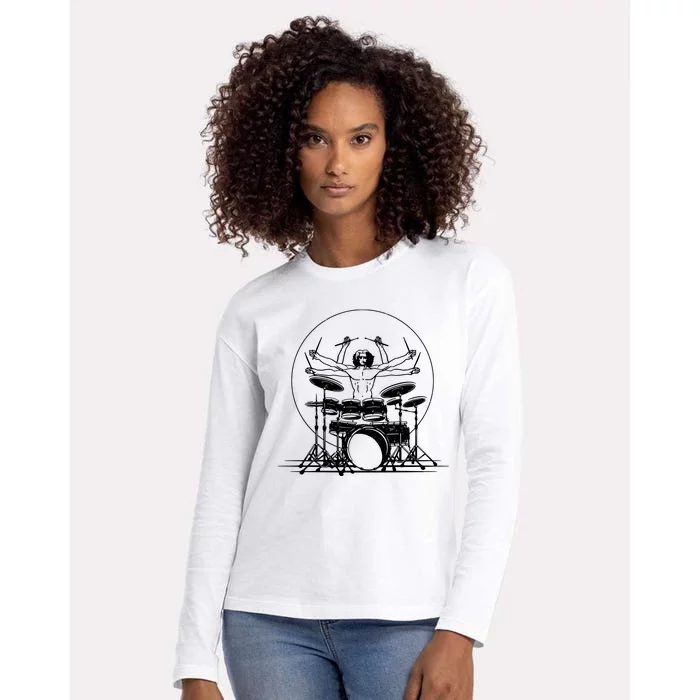 Drummer Cushion Womens Cotton Relaxed Long Sleeve T-Shirt