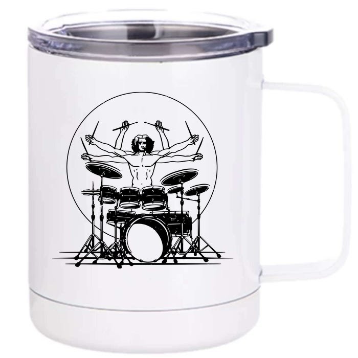 Drummer Cushion Front & Back 12oz Stainless Steel Tumbler Cup