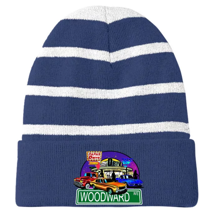 Diner Cruise Striped Beanie with Solid Band