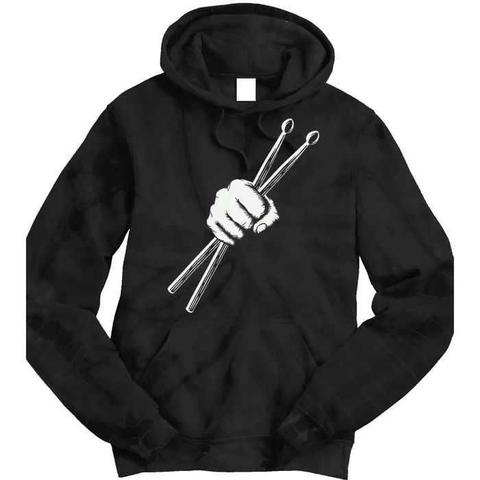 Drumset Cool Drumsticks Drumming Drums Rock Music Tie Dye Hoodie