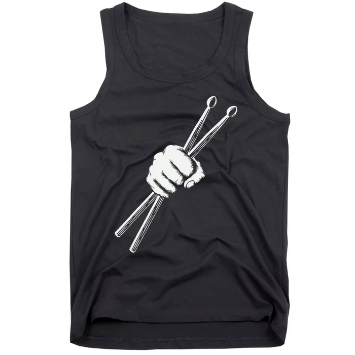 Drumset Cool Drumsticks Drumming Drums Rock Music Tank Top