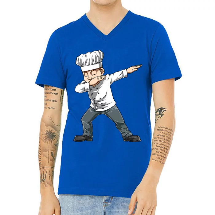 Dabbing Chef Dab Chef Dancing Chef Cooking Birthday Party Great Gift V-Neck T-Shirt