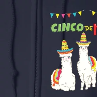 Divertido Cinco De Mayo Llama No ProbLlama Mexican 5th May Full Zip Hoodie