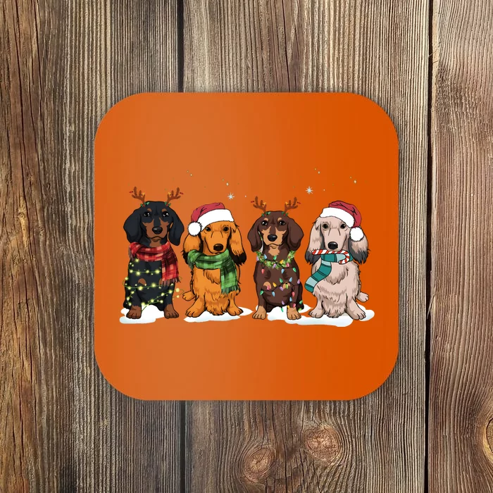 Dachshund Christmas Dog Lover Family Coaster