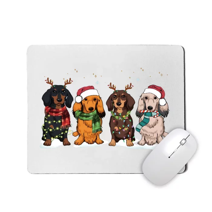 Dachshund Christmas Dog Lover Family Mousepad