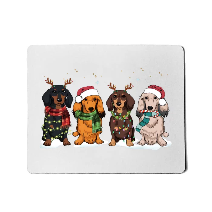 Dachshund Christmas Dog Lover Family Mousepad