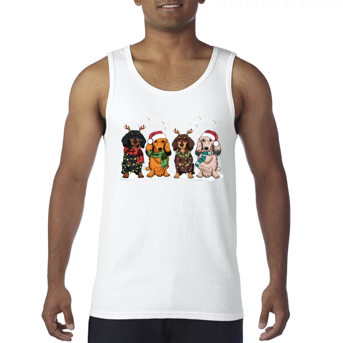 Dachshund Christmas Dog Lover Family Tank Top