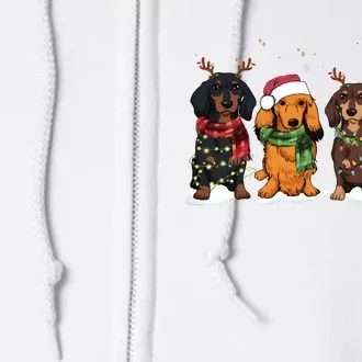 Dachshund Christmas Dog Lover Family Full Zip Hoodie