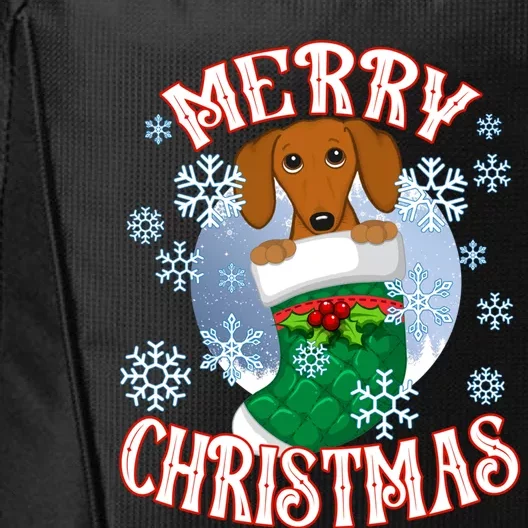 Dachshund Cute Dog In A Christmas Stocking Stuffer Gift City Backpack