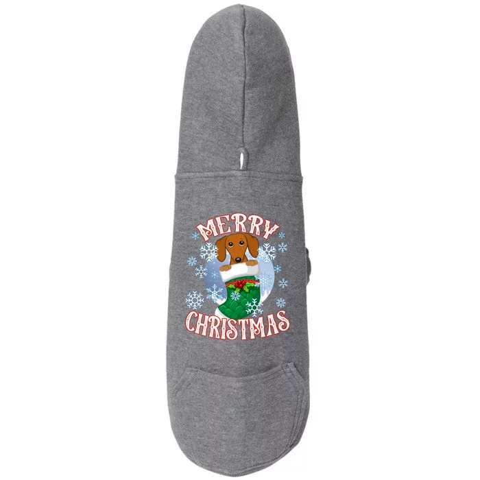 Dachshund Cute Dog In A Christmas Stocking Stuffer Gift Doggie 3-End Fleece Hoodie