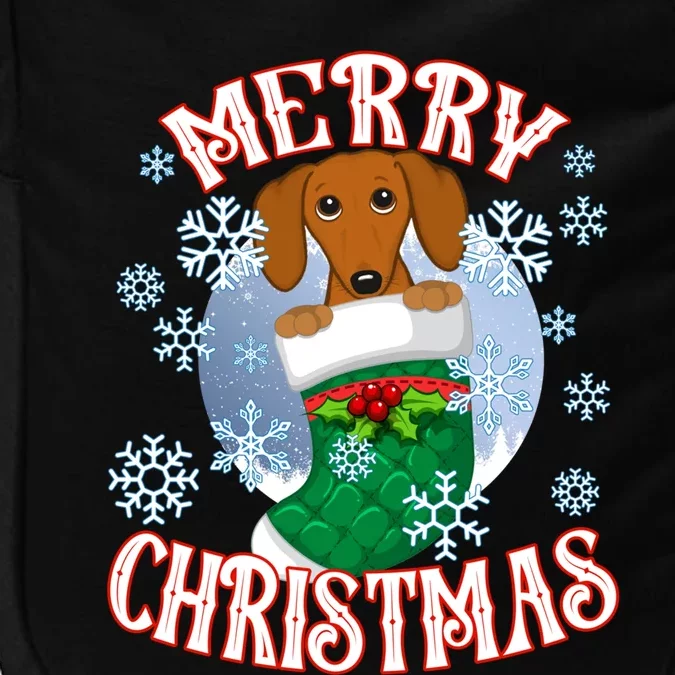 Dachshund Cute Dog In A Christmas Stocking Stuffer Cool Gift Impact Tech Backpack