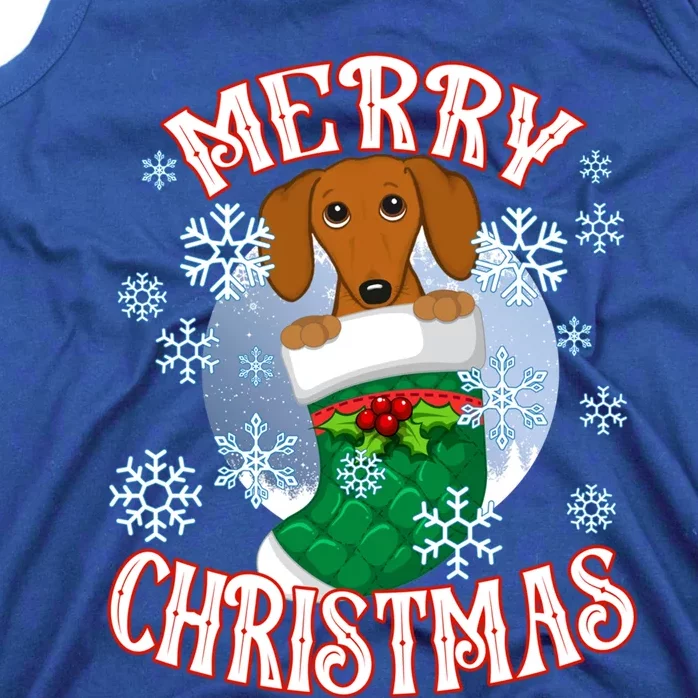 Dachshund Cute Dog In A Christmas Stocking Stuffer Cool Gift Tank Top