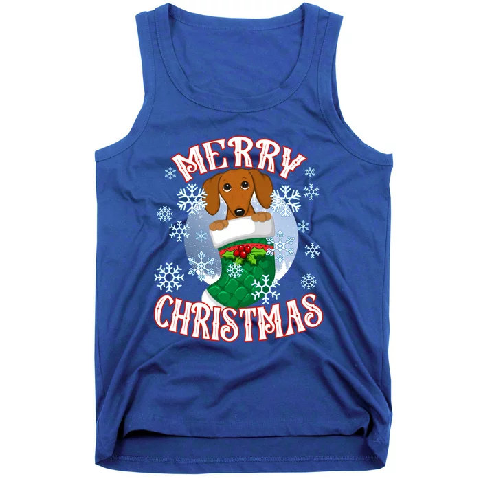 Dachshund Cute Dog In A Christmas Stocking Stuffer Cool Gift Tank Top