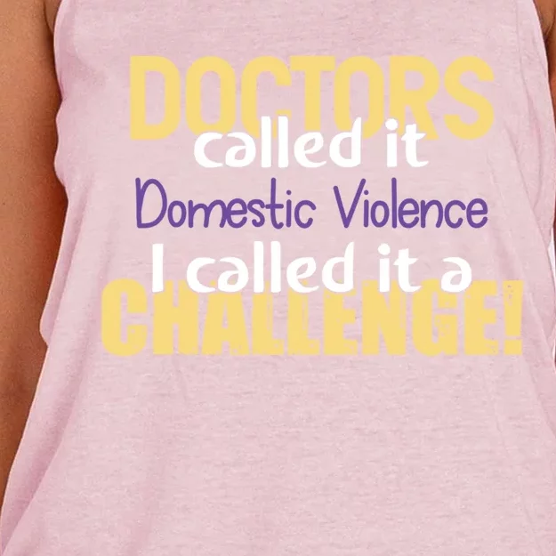 Doctors Calledgift Domestic Violence Awareness Supporter Ribbon Gift Women's Knotted Racerback Tank